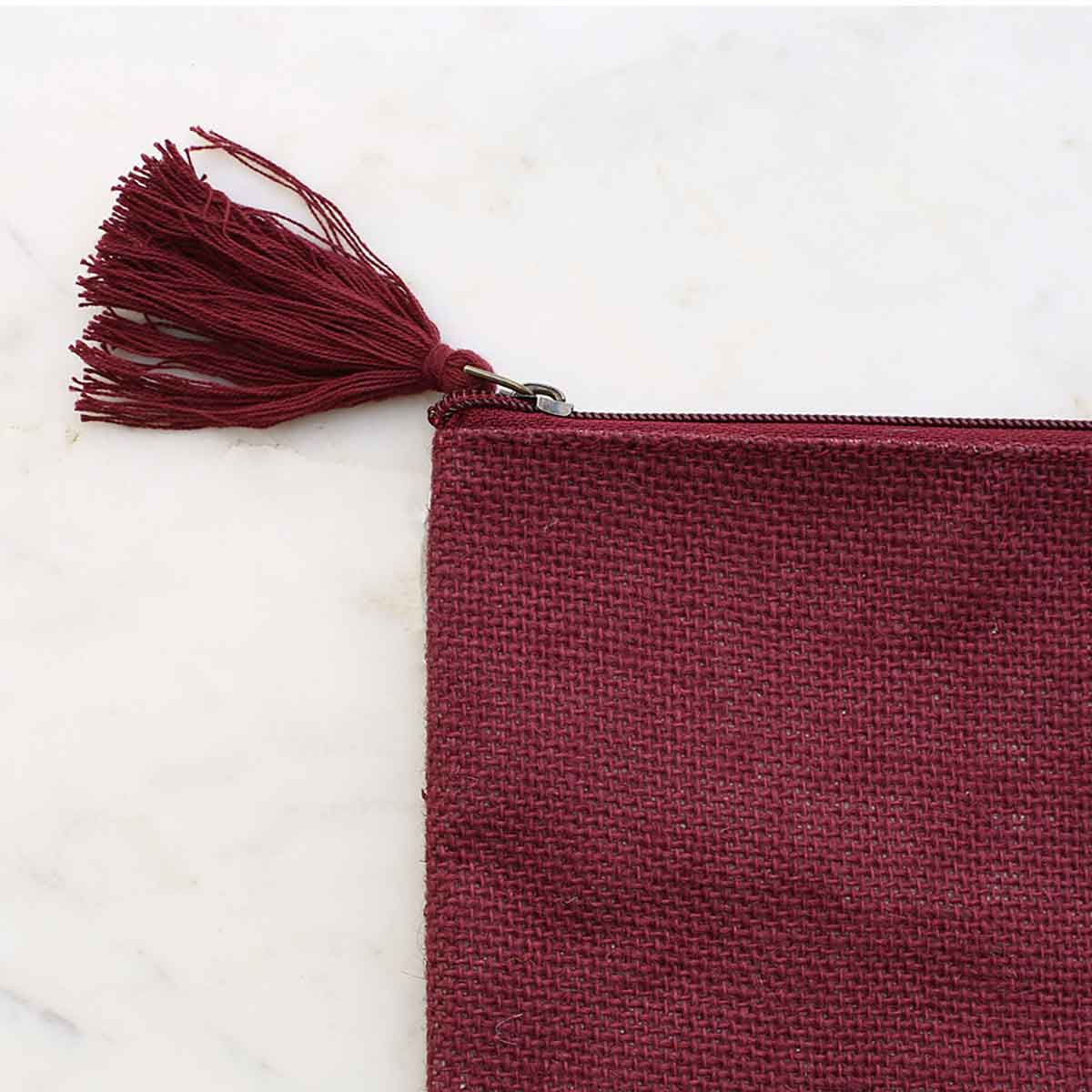 Jute Cosmetic Bag in Maroon The Royal Standard